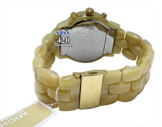  Kors MK5217 Chrono Horn Acrylic Bracelet Women Watch New