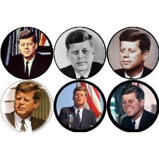 Set of 6 JFK John F. Kennedy Pinback Buttons 1.25 Pins