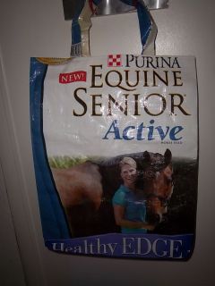   grocery bag tote PURINA primitive country Horse FEED eco friendly