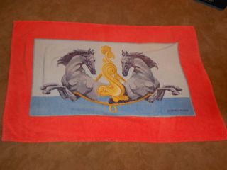 Fabulous Vintage Hermes Double Horse Beach Towel 54 x 33 LQQK