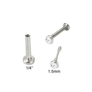 Titanium and Surgical Steel Labret Style Push Pin Nose