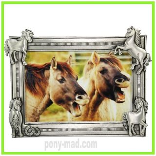   colour Pewter Horse Design Picture Photo Frame Novelty Horsey Gift