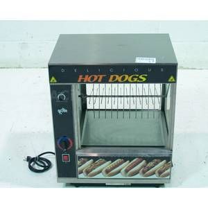  175 Ba Countertop Concession Hot Dog Rotisserie w Bun Warmer