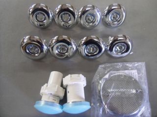 New Hot Tub Jets Set of 8 Chrome 6cm Air Button Nuwhirl