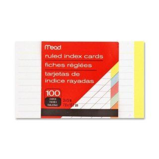 Mead Colored Index Card   100 Sheet   Ruled   3 x 5   1