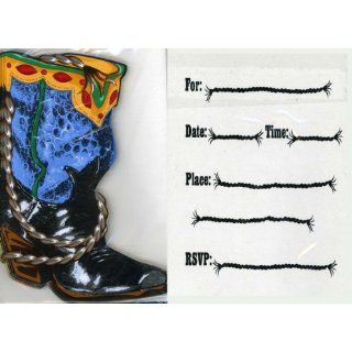 Cowboy Boot Shaped Party Invitations, Set of 8 Health