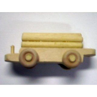 WOODEN TOY LOG TRAIN CAR (SMALL): Toys & Games