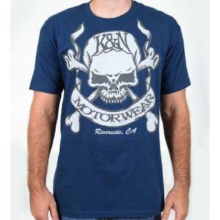 88 6069 M Patrol Blue Medium T Shirt with Skull and Bones Logo