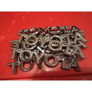 Toyota script Silver Chrome emblem decal trunk rear