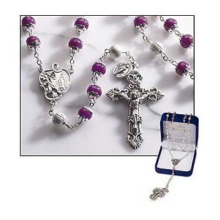 Gifts of Faith Milagros Catholic Marble 8mm Bead Rosary