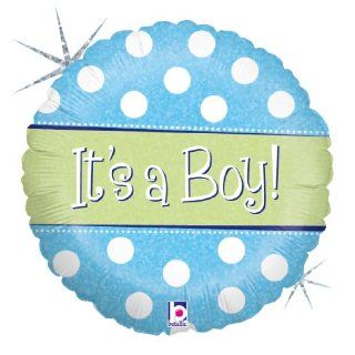 Its A Boy Blue & Green With Dots 18 Mylar Foil Baby