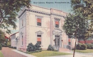 Hoyt Library Kingston Pennsylvania Linen Postcard