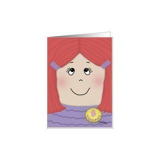 Happy Birthday 8 year old Girl Red Haired Girl Card: Toys