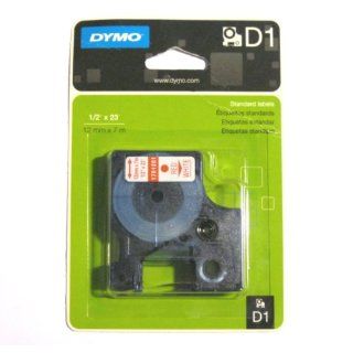 DYMO D1 Red on White 1/2 X 23 (12mm X 7m) Tape 1761281