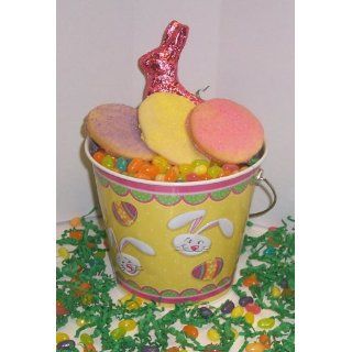Scotts Cakes 1 lb. Easter Egg Sugar Cookies in a Yellow Bunny Pail
