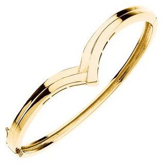 Bracelet 14K Yellow Gold Hinged Bangle Bracelet: Jewelry
