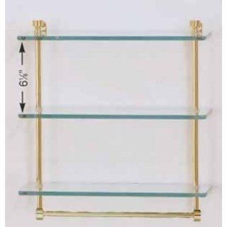 Universal Triple Glass Shelf with Towel Bar Finish: Antique Brass