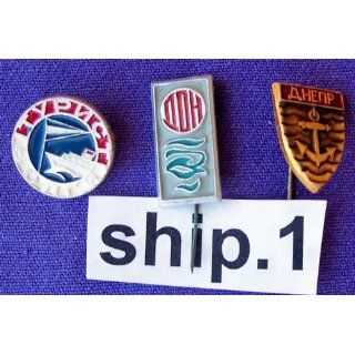 Ship Vintage Lapel 3 pins * Three famous Russian Rivers