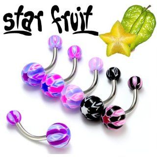 14g 12g 10g STAR FRUIT Navel Belly Button Jewelry  14g 9