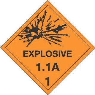 4 x 4 Explosive 1.1A D.O.T. Class 1 Hazard Labels (500