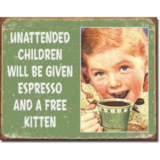 Tin Sign  Unattended Children   540876 Patio, Lawn
