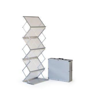 Aluminum Portable Literature Stand with 5 Pockets (18.625