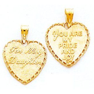 14kt For My Daughter Heart Charm   M175 Jewelry