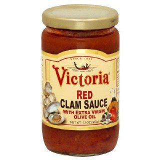 Victoria, Sauce Clam Red, 12 OZ (Pack of 6) Grocery