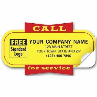250 Service Labels, Call for Service , Yellow, Paddeds