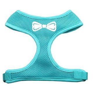 Bow Tie Screen Print Soft Mesh Harness Aqua Extra Large