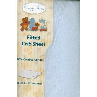 Comfy Baby Fitted Crib Sheet   100% Combed Cotton (Lt Blue) Baby