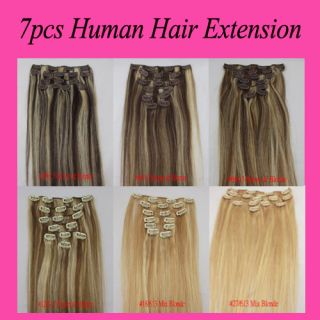  Remy Human Hair Clips in Extensions 6Colors 70g Excellent HSM