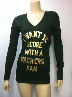  Pink ♥ NFL Collection Lets Huddle Green Bay Packers Shirt M