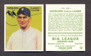 25 1933 Goudey Gum 106 Napoleon Lajoie Indians Reprints EX MT