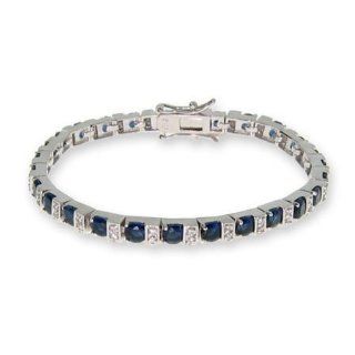 Sapphire and CZ Tennis Bracelet Eves Addiction Jewelry