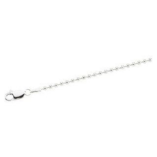 14k White Gold Bead Chain Necklace 20 Inch   JewelryWeb Jewelry