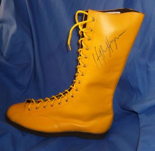 Hulk Hogan Signed Yellow Leather Wrestling Boot PSA DNA