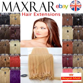25 Micro Loop Remy Human Hair Extensions 18 Silicon Ring U Stick Tip
