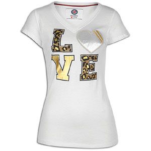 Southpole Love V Neck T Shirt   Womens   Casual   Clothing   White
