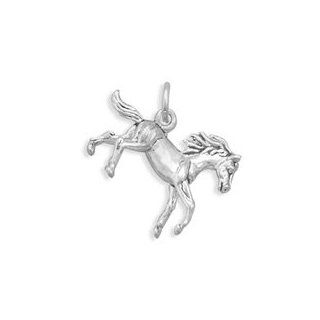 Galloping Horse Charm, Sterling Silver Jewelry 