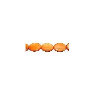 mother of pearl shell puffed oval beads (10x14mm, orange) Jewelry