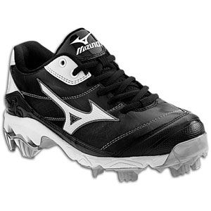 Mizuno 9 Spike Finch 5 Low   Womens   Softball   Shoes   Black/White