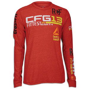 Reebok CrossFit L/S Tri Blend Graphic T Shirt   Mens   Excellent Red