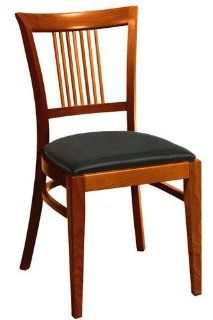 Mission Style Side Chair Black Leather Oak