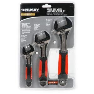 Husky 3 Piece Adjustable Wrench Set