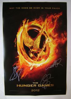 The Hunger Games Cast Autographed Movie Poster COA