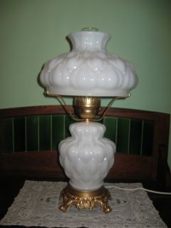  20 WHITE GLASS ARTICHOKE LAMP GONE WITH THE WIND HURRICANE table lamp