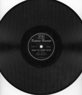 Bill Hutto Some of These Days Five Foot Five 78 RPM Feature Label