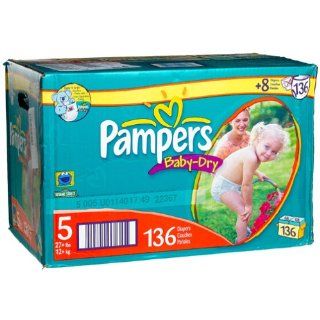   Pampers Baby Dry Diapers, Size 5, 136 Count