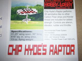 Chip Hydes Raptor kit from Hobby Lobby NIB